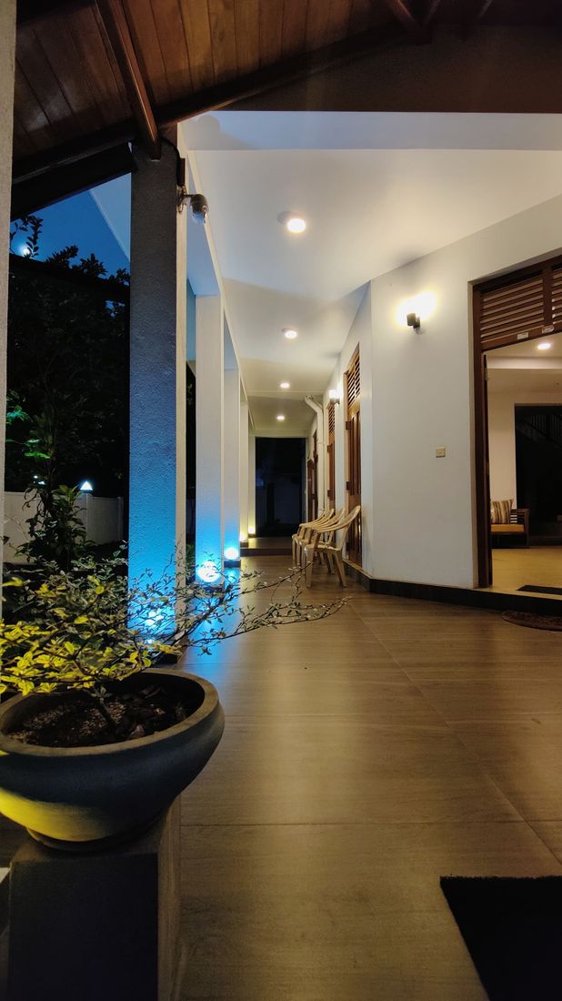 Villa porch in the evening